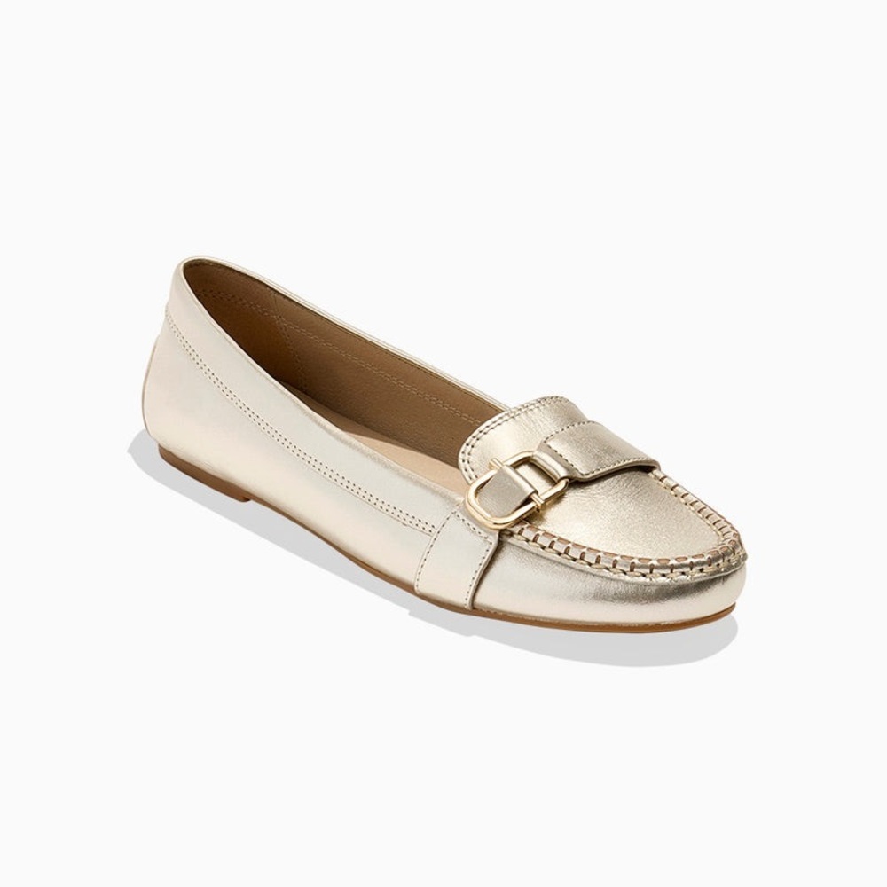 Jack Rogers Hanover Leather Hardware Flat Moccasin - 6.5